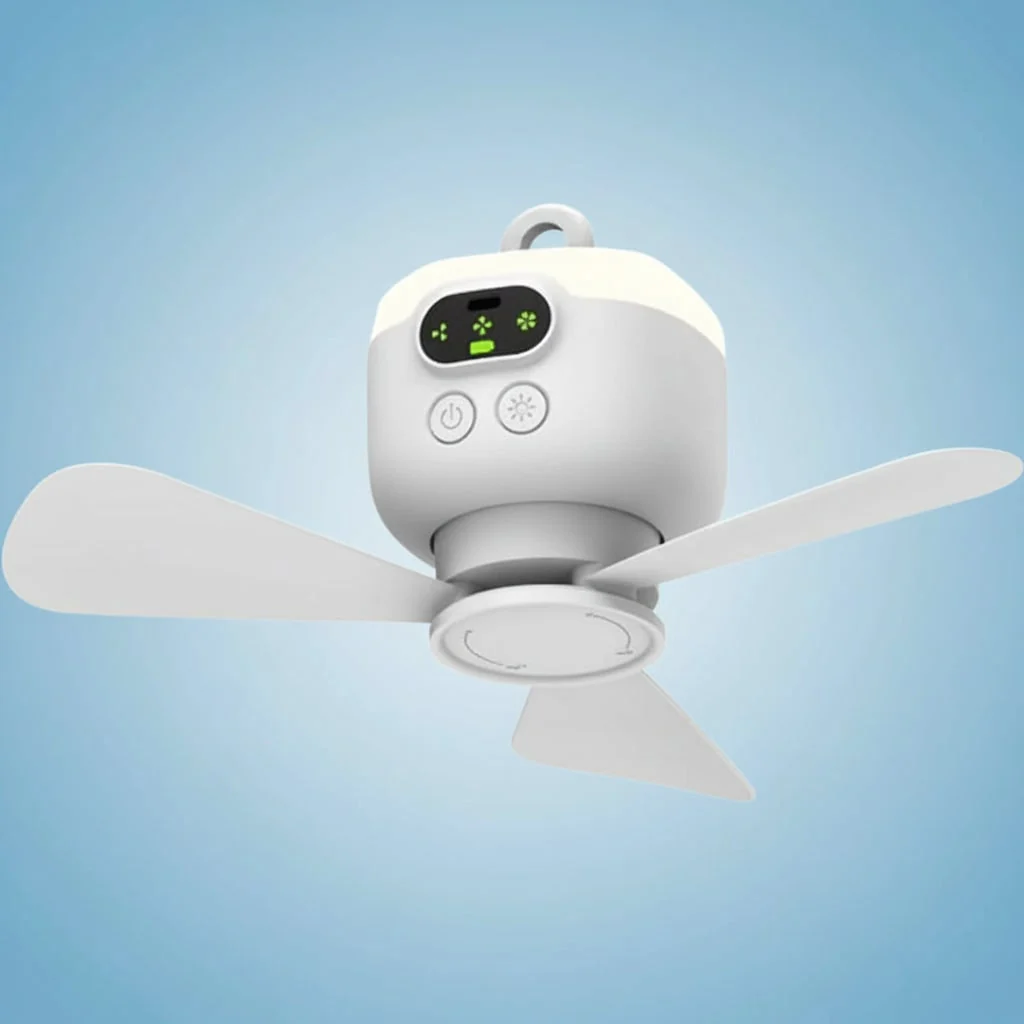 Battery Operated Fan with Light Portable Camping Hanging Fan - Image 5